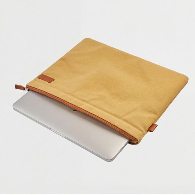 Upcycled Canvas & Leather Laptop Sleeve